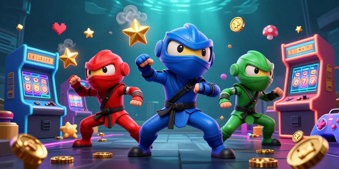 Judi online dengan ninja chameleon, mesin slot, dan efek berkilau memukau.