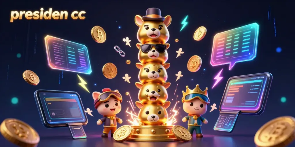 Experience thrilling gameplay with presiden cc, featuring colorful casino motifs and crypto elements.
