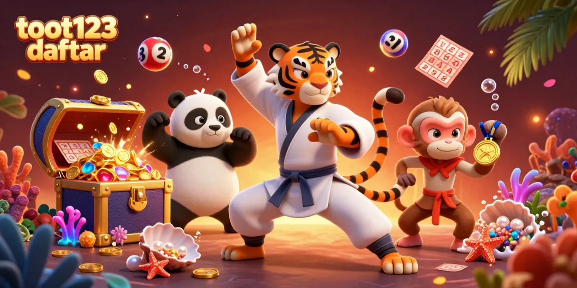 Engage in thrilling fun with toot123 daftar as a kung fu tiger leads a dynamic lottery adventure.