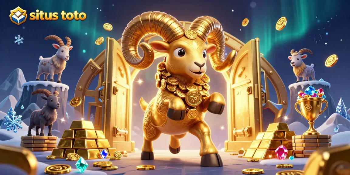 Menang besar dengan situs toto, ilustrasi kasino meriah dan emas yang berkilau.