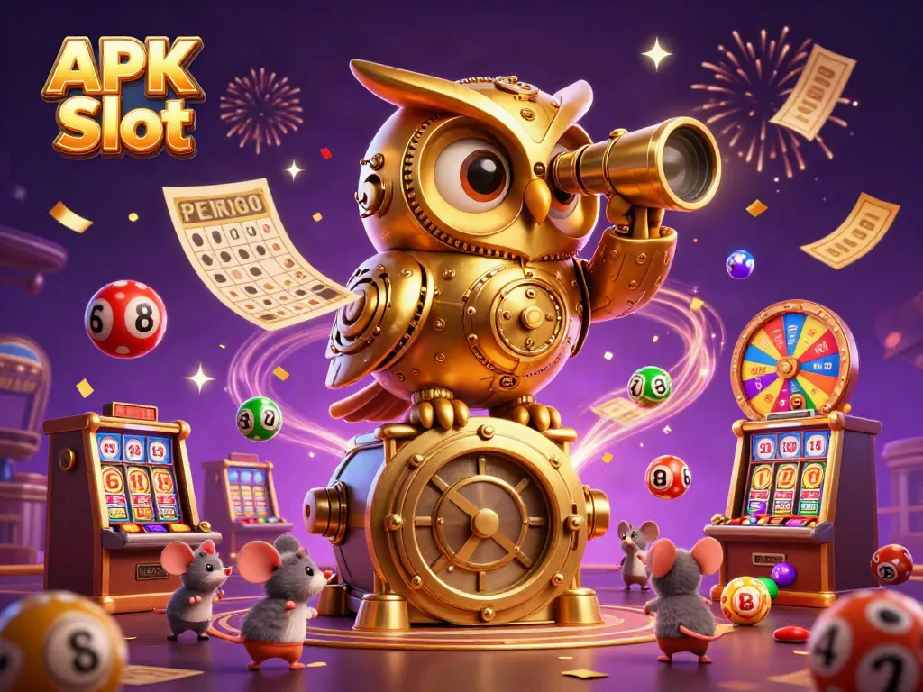 Engage in thrilling gameplay with APK Slot, featuring a rich casino scene and dynamic elements.