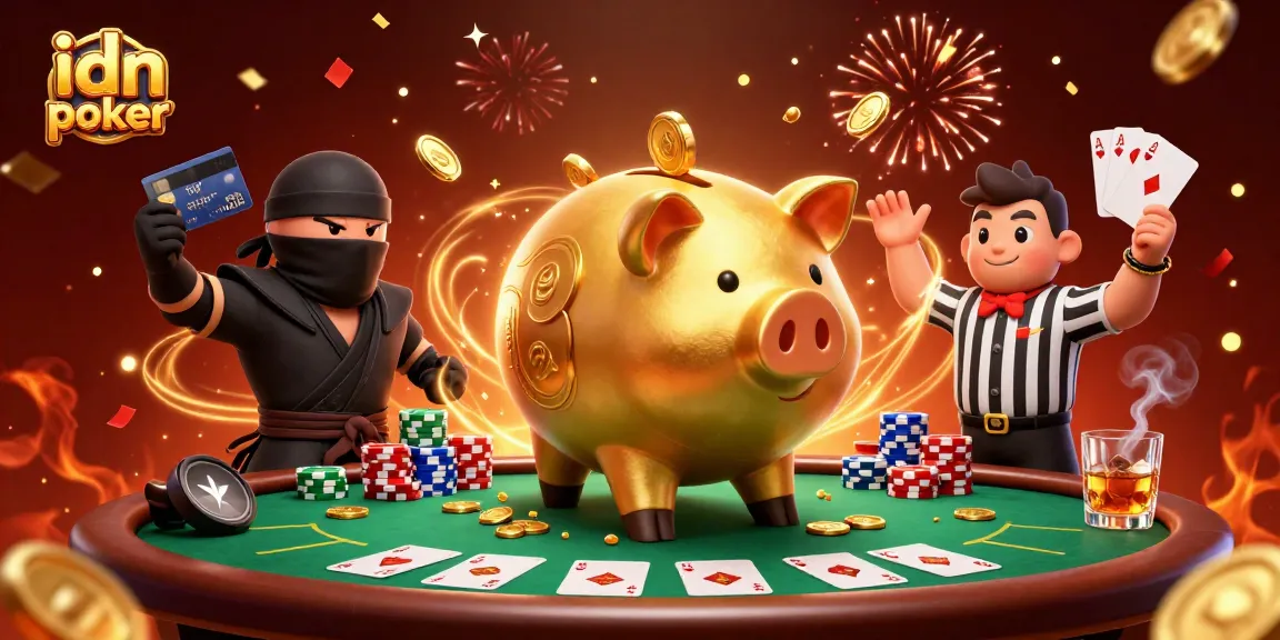 Mengguncang koin emas dengan IDN Poker, sumo bank piggy raksasa dan ninja dompet dalam duel kasino.