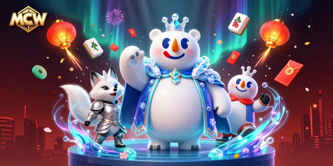 Experience MCW with the exciting polar bear and snow fox in a vibrant casino-themed illustration.