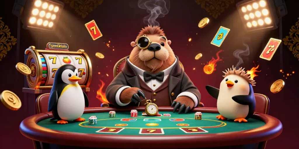 Experience the excitement of gresiktoto with a jolly walrus and friends playing dynamic underwater poker.