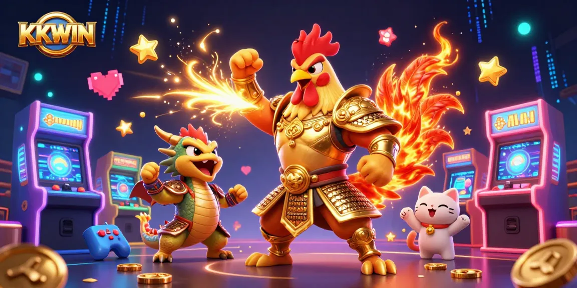 Experience exciting gameplay with KKWIN through a vibrant casino illustration featuring dynamic characters and gaming elements.
