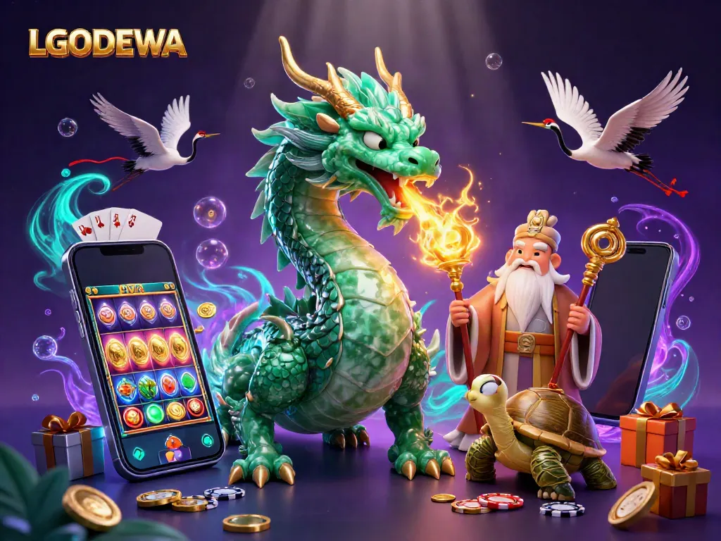 Play triggering slot games and winning moments at LGODEWA's vibrant online casino.