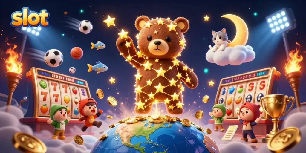 Menang besar dengan permainan slot yang dipenuhi koin emas dan simbol keberuntungan lainnya.
