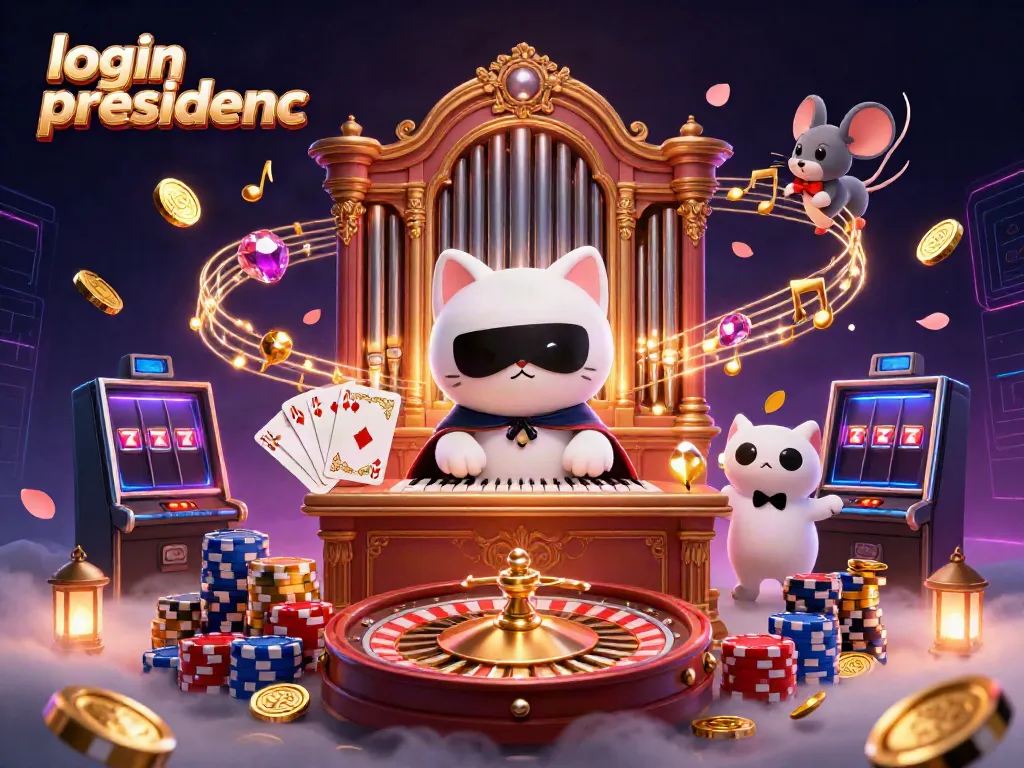 Experience casino excitement with login presidencc in a vibrant 3D illustration featuring animated gambling elements.