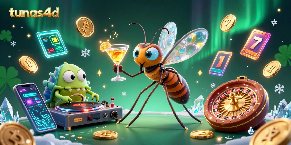 Engage with tunas4d in a lively casino scene featuring unique characters and dazzling elements.
