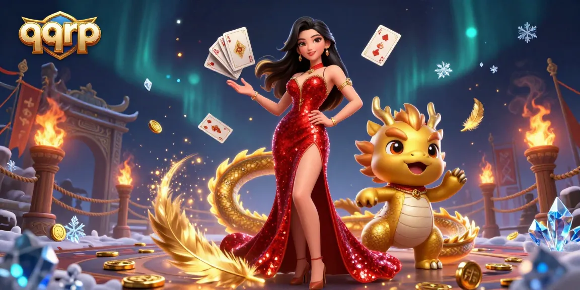 Experience gaming excitement with qqrp in a vibrant casino scene featuring a glamorous host.