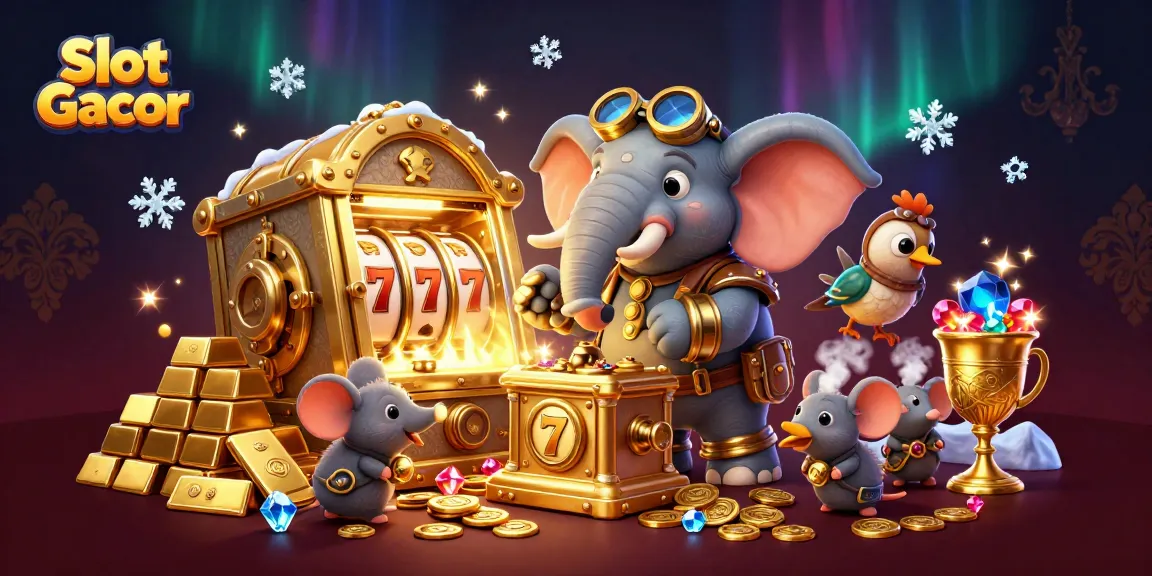 Spin the winning Slot Gacor reels with our vibrant 3D animated scene capturing jackpot excitement.