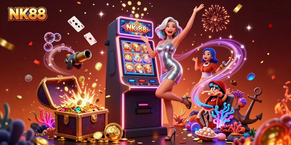 Experience thrilling gameplay at NK88 with a stunning slot machine jackpot celebration.