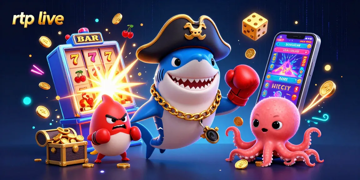 Win big with rtp live insights amid colorful casino excitement with a shark and friends.