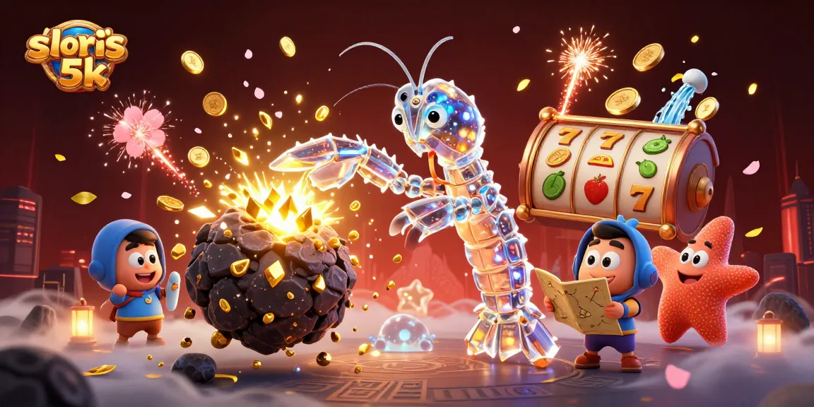 Experience the thrill with slot qris 5k, featuring vibrant animations and golden gems bursting from the action.