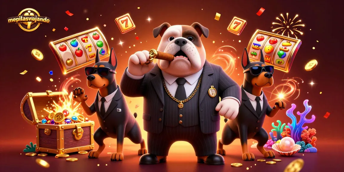 Experience thrilling action with mepillasviajando featuring a mafia bulldog alongside vibrant casino elements.