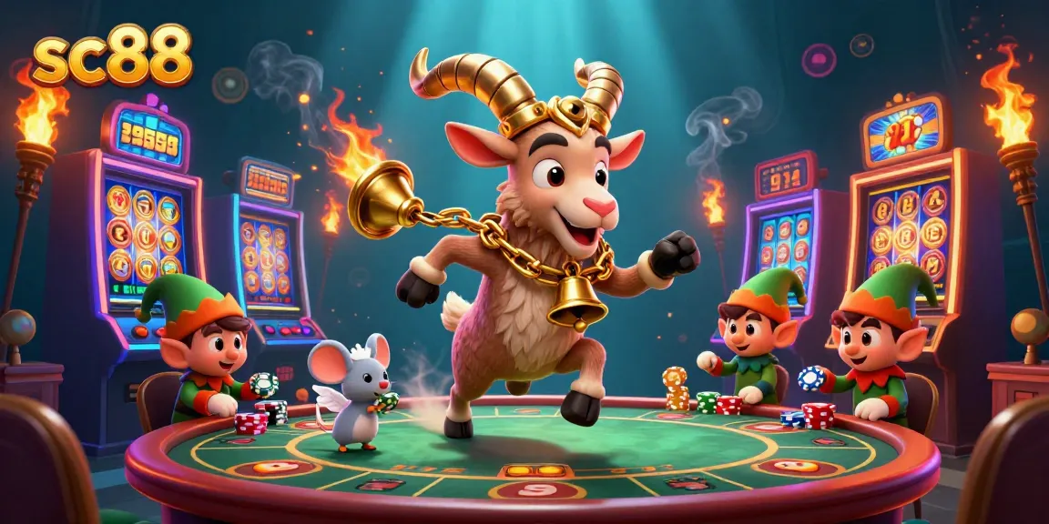 Play exciting games at sc88, where gremlins steal poker chips in a vibrant casino scene.