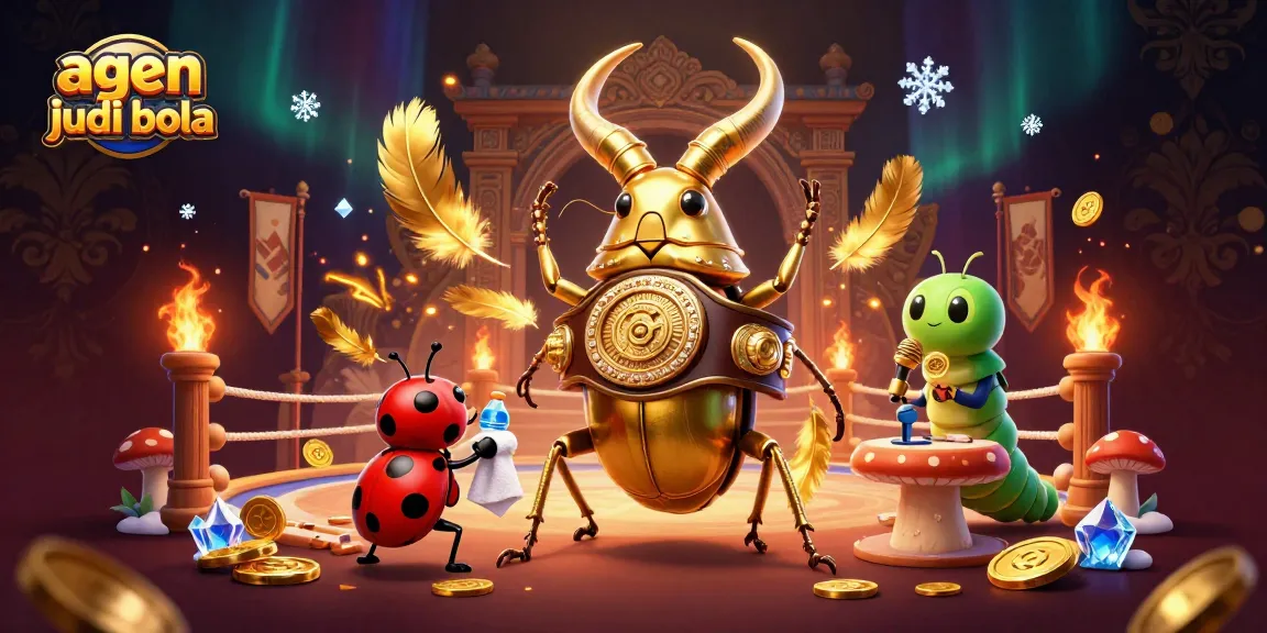 Engage with the thrilling action of agen judi bola in this dynamic 3D cartoon illustration featuring a boxing stag beetle.