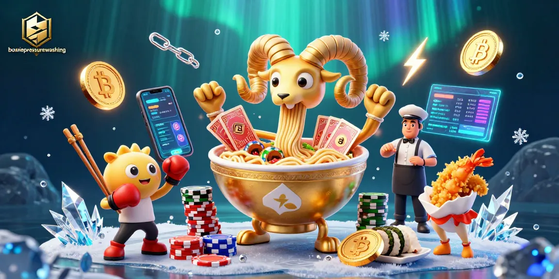 Engage with bowiepressurewashing while enjoying a lively casino scene featuring cartoon characters and crypto elements.