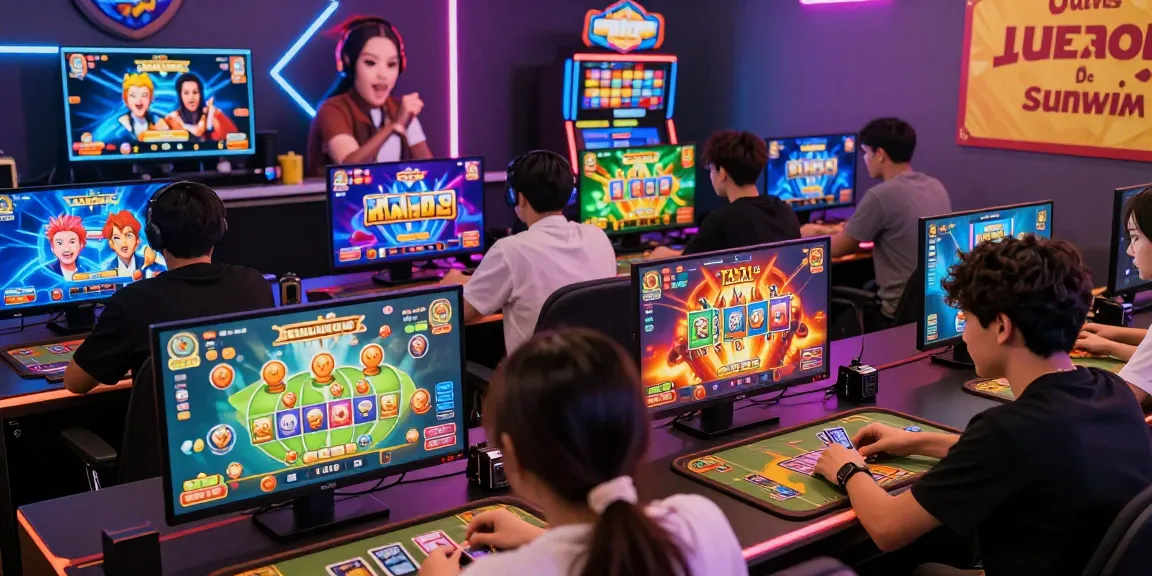 Sunwin online gaming platform showcasing players enjoying card games with vibrant graphics and interactive features.