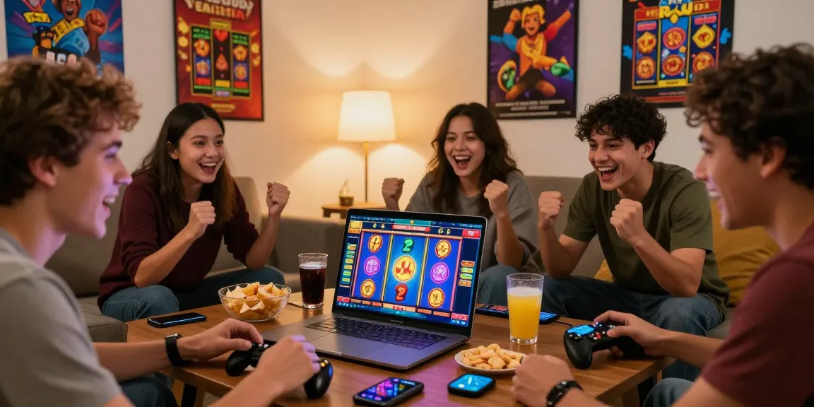 Engaging social experience around slot raffi ahmad gameplay in a cozy living room.