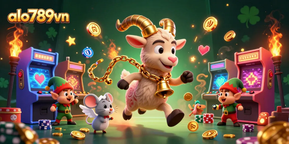 Experience thrilling gaming at alo789vn with playful characters and vibrant casino elements!