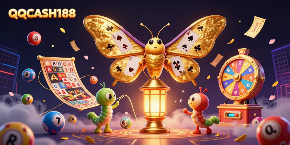 Engage with QQCASH188 through vibrant gameplay featuring dynamic lottery elements and a mesmerizing golden moth, showcasing thrilling betting experiences.