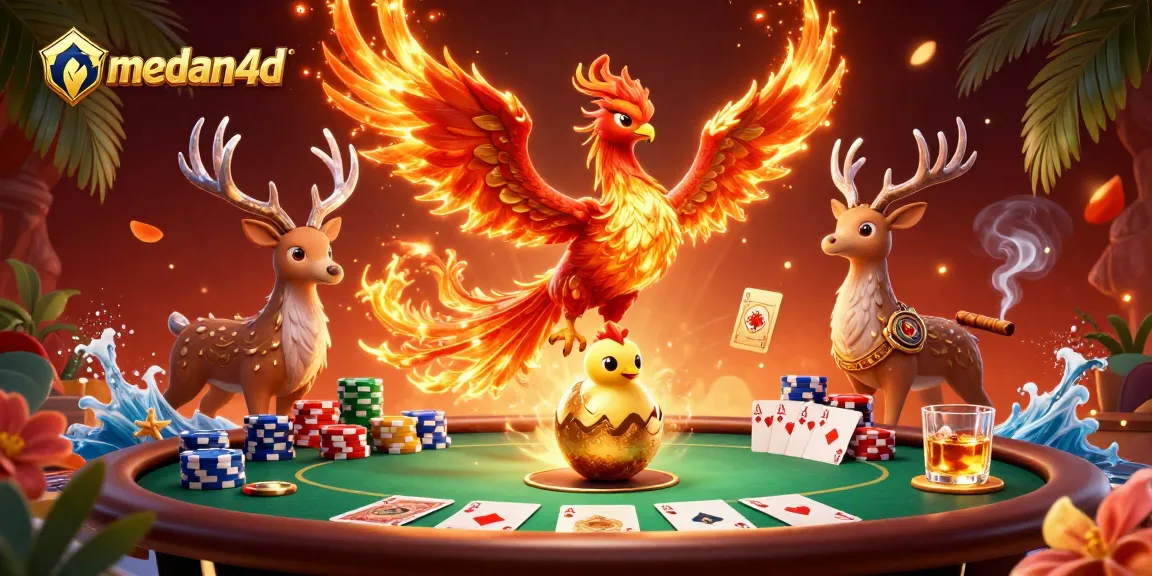 Menghadirkan medan4d dengan phoenix yang menyala dan elemen permainan poker yang mengagumkan.