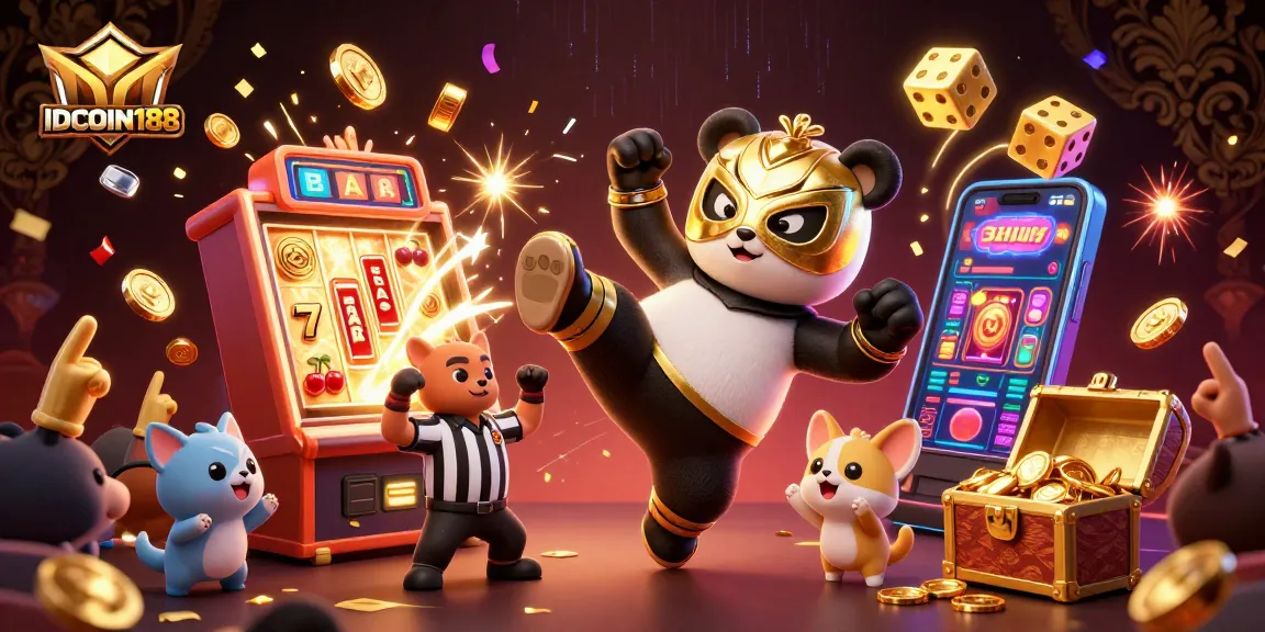 IDCOIN188 engages gamers with vibrant 3D illustration of thrilling casino action.