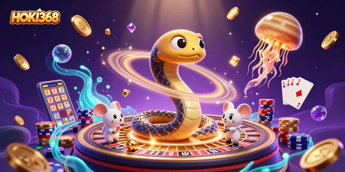 Experience HOKI368 with a vibrant 3D illustration showcasing a Saturn-themed roulette scene and cosmic betting action.