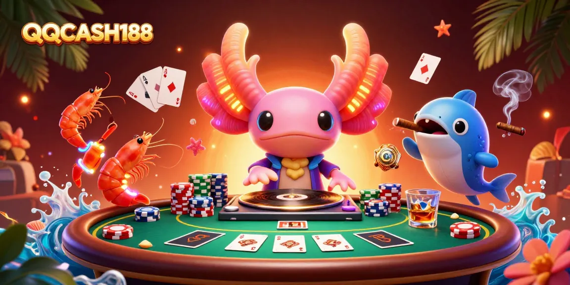 Experience vibrant gameplay at QQCASH188 with an exciting casino scene featuring dynamic characters and rich gaming elements.