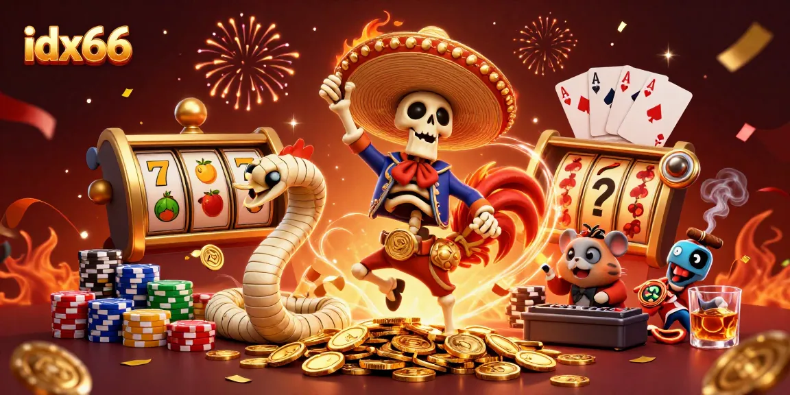 Menangkan jackpot dengan permainan slot di idx66 yang penuh simbol keberuntungan dan suasana meriah.