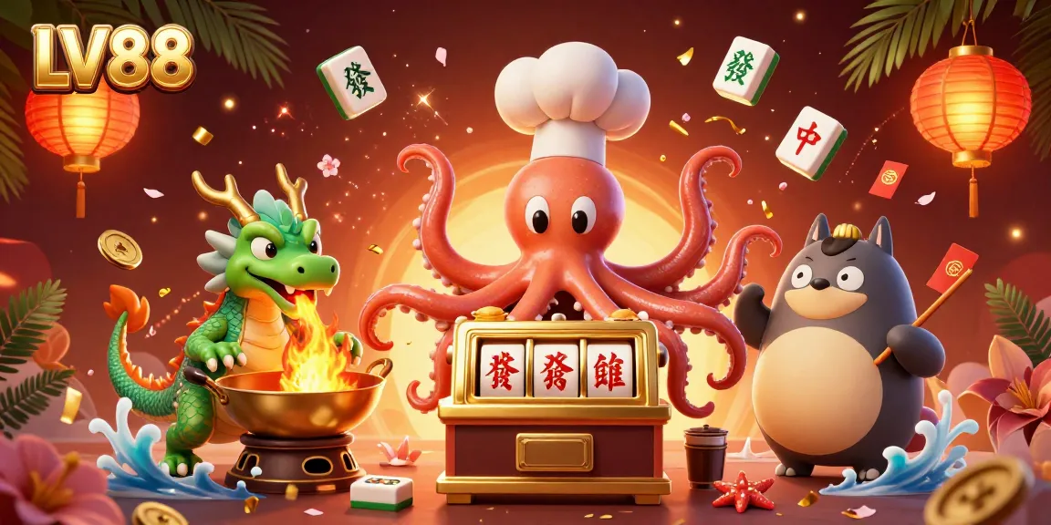 Win big at LV88 with a thrilling 3D scene of the sushi chef octopus and more!