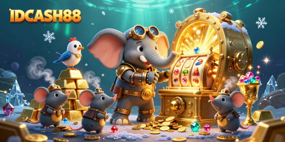 Engage in the thrilling world of IDCASH88 with a vibrant steampunk casino scene!
