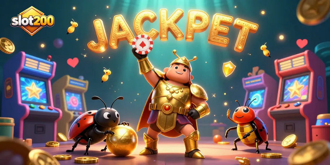 Slot200 menghadirkan pengalaman bermain slot seru dengan karakter kumbang dalam ilustrasi memikat.