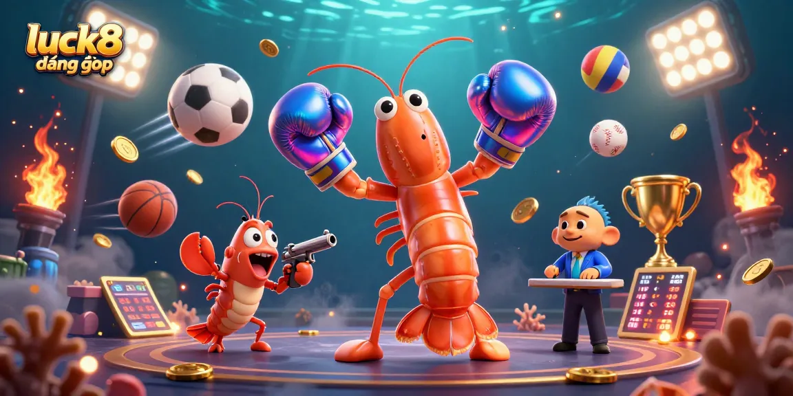 Experience the thrill of luck8 đăng nhập with dynamic casino action featuring vibrant sea creatures and sports betting elements.
